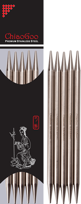 Chiaogoo Double Points - 6" (15 cm), Stainless Steel Knitting Needles